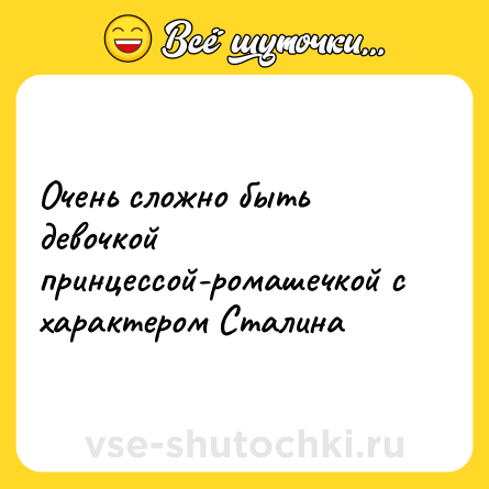 Шутка: Очень сложно быть девочкой принцессой-ромашечкой с характером Сталина