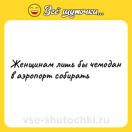 Шутка: Женщинам лишь бы чемодан в аэропорт собирать