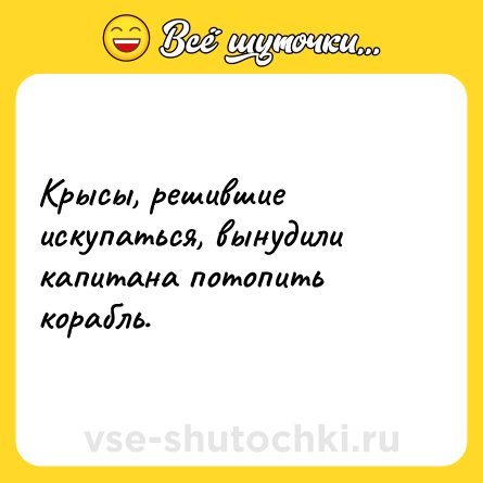 Шутка: Крысы, решившие искупаться, вынудили капитана потопить корабль.
