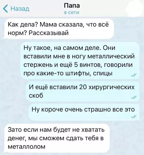 продолжение Смешная картинка №673338 Мать vs Отец Переписка