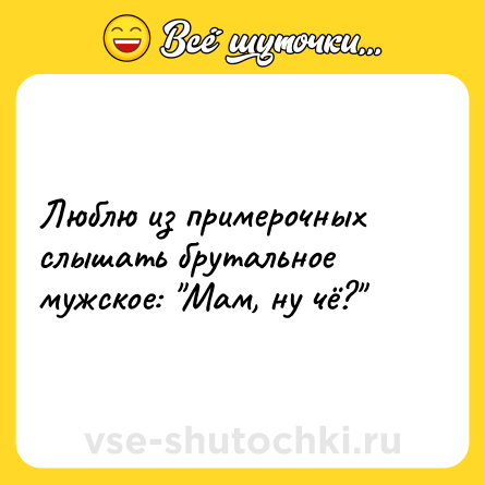 Шутка: Люблю из примерочных слышать брутальное мужское: 