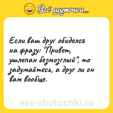 Шутка: Если ваш друг обиделся на фразу: 