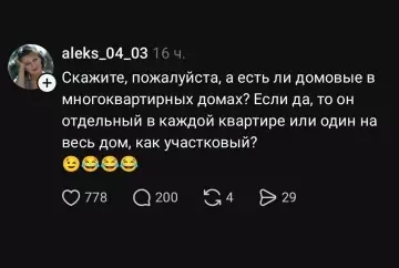 Домовой на весь подъезд? 🤔😂 - Скажите, пожалуйста, а есть ли домовые в многоквартирных домах? Если
