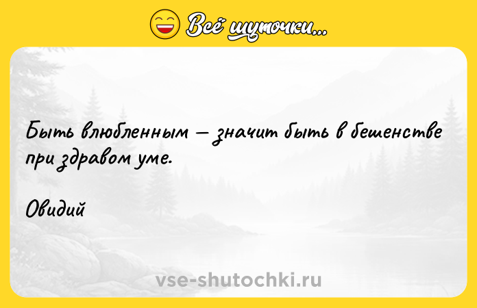 Цитата: Быть влюбленным значит быть в бешенстве при здравом уме. Овидий