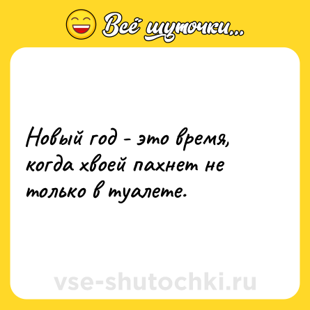 Шутка: Новый год - это время, когда хвоей пахнет не только в туалете.