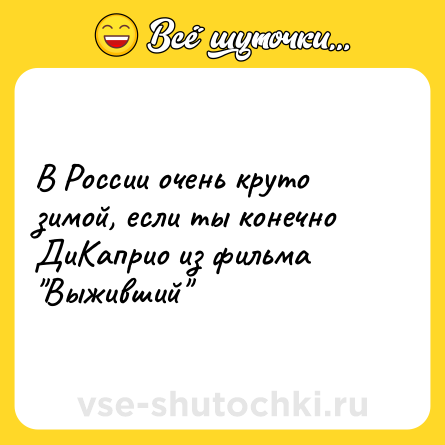 Шутка: В России очень круто зимой, если ты конечно ДиКаприо из фильма 