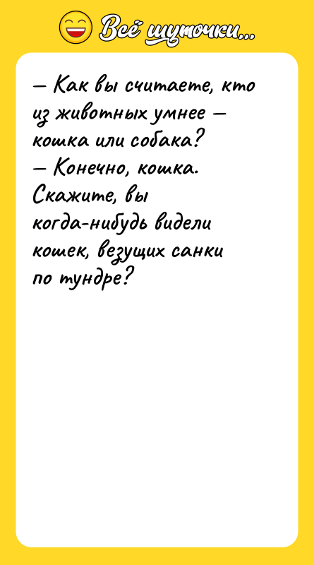 Как вы считаете, кто из животных умнее кошка