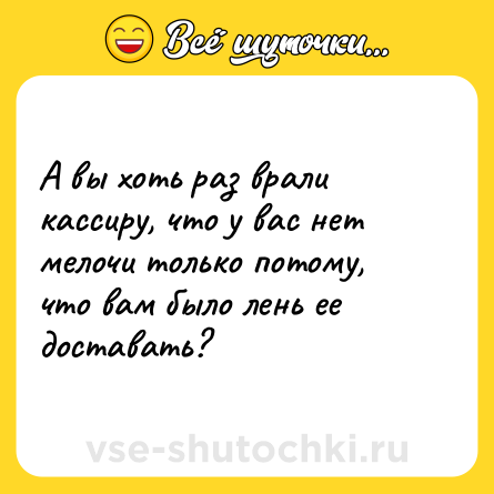 Шутка: А вы хоть раз врали кассиру, что у вас нет мелочи только потому, что вам было лень ее доставать?