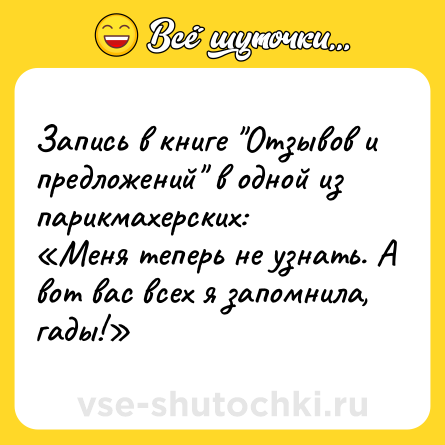 Шутка: Запись в книге 