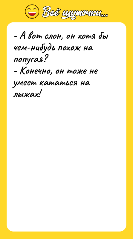 - А вот слон, он хотя бы чем-нибудь похож на