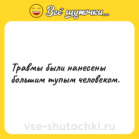 Шутка: Травмы были нанесены большим тупым человеком.