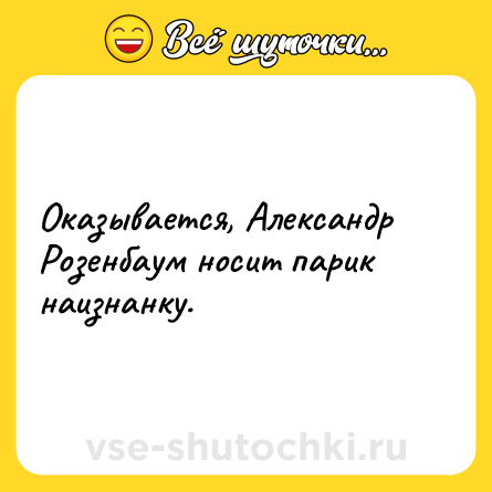 Шутка: Оказывается, Александр Розенбаум носит парик наизнанку.