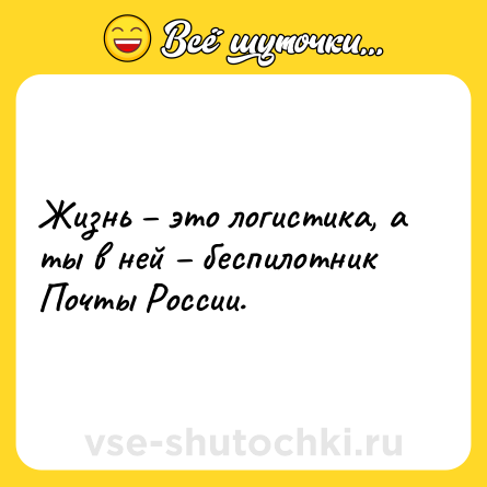 Шутка: Жизнь – это логистика, а ты в ней – беспилотник Почты России.