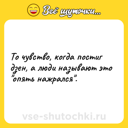 Шутка: То чувство, когда постиг дзен, а люди называют это 