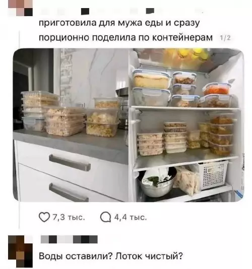 Мать года или кулинарный террор? 😂 - приготовила для мужа еды и сразу порционно поделила по контейнерам.
