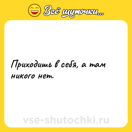 Шутка: Приходишь в себя, а там никого нет.