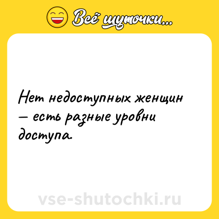 Шутка: Нет недоступных женщин — есть разные уровни доступа.