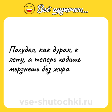Шутка: Похудел, как дурак, к лету, а теперь ходишь мерзнешь без жира