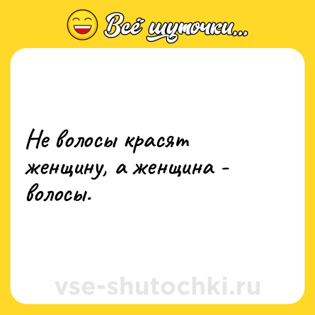 Шутка: Не волосы красят женщину, а женщина - волосы.