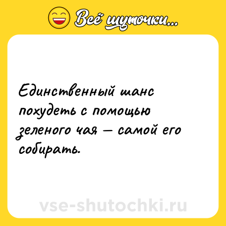 Шутка: Единственный шанс похудеть с помощью зеленого чая — самой его собирать.