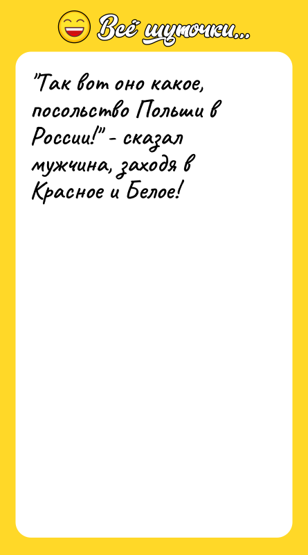 Так вот оно какое, посольство Польши в России! - сказал