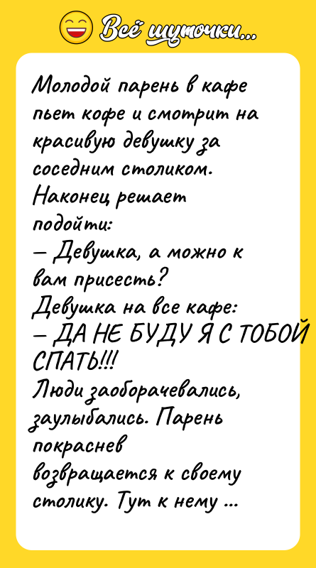 Молодой парень в кафе пьет кофе и смотрит на красивую