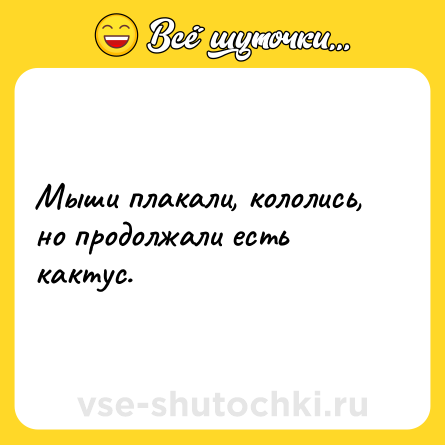 Шутка: Мыши плакали, кололись, но продолжали есть кактус.
