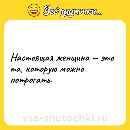 Шутка: Настоящая женщина — это та, которую можно потрогать.