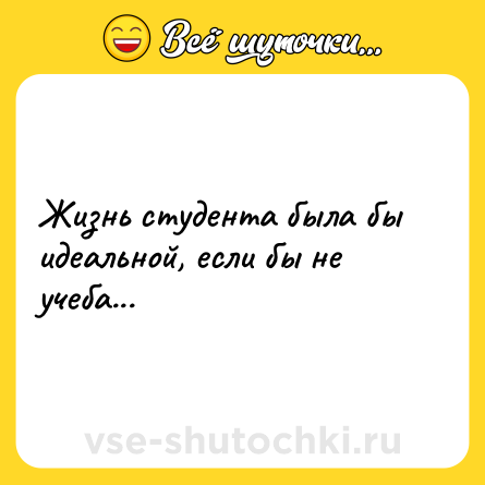 Шутка: Жизнь студента была бы идеальной, если бы не учеба...