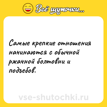 Шутка: Самые крепкие отношения начинаются с обычной ржачной болтовни и подъебов.