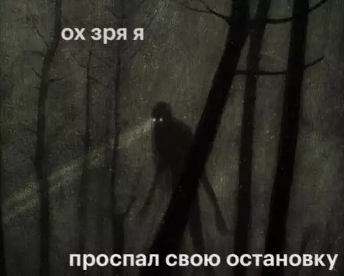 Чёрный юмор в лесу - ох зря я проспал свою остановку