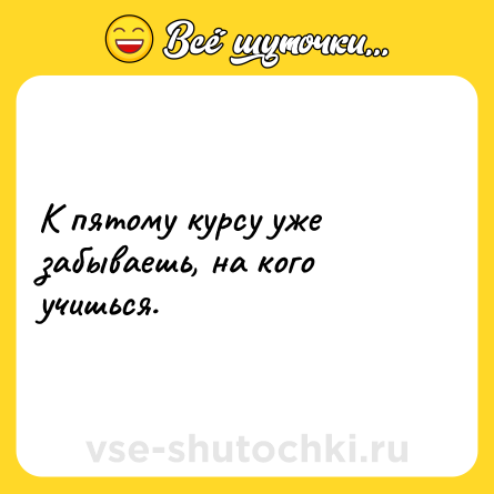 Шутка: К пятому курсу уже забываешь, на кого учишься.