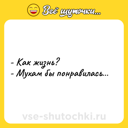 Шутка: - Как жизнь?<br>- Мухам бы понравилась…