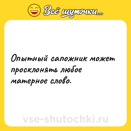 Шутка: Опытный сапожник может просклонять любое матерное слово.