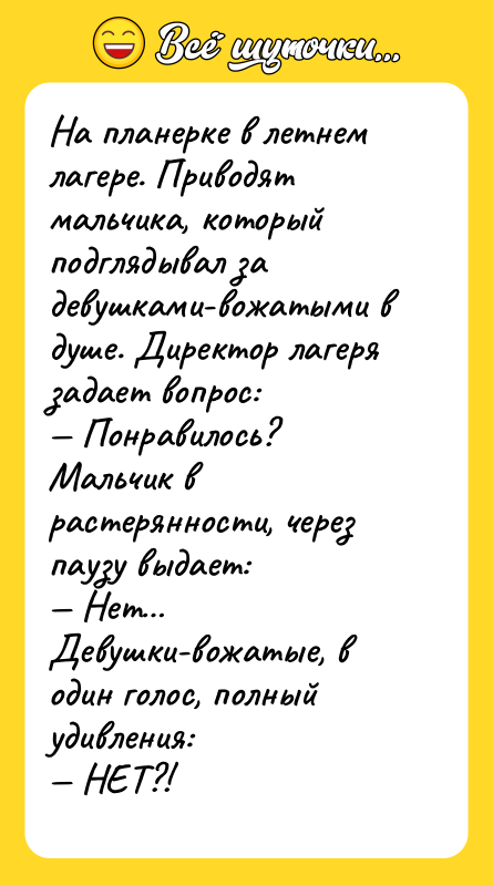 На планерке в летнем лагере. Приводят мальчика, который подглядывал за