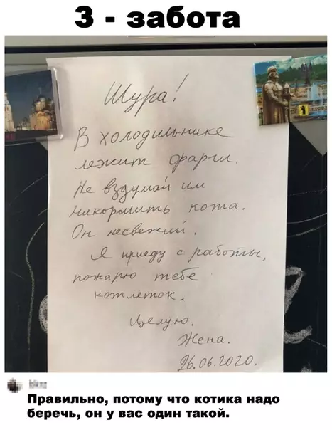 Смешная картинка №504030 и муж сыт, и котик здоров жена
