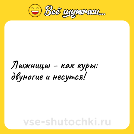 Шутка: Лыжницы – как куры: двуногие и несутся!