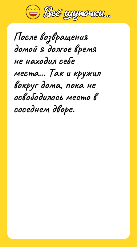 После возвращения домой я долгое время не находил себе места...