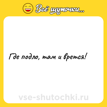 Шутка: Где подло, там и врется!