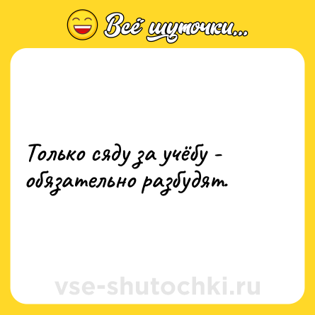 Шутка: Только сяду за учёбу - обязательно разбудят.