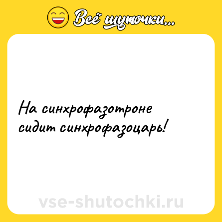 Шутка: На синхрофазотроне сидит синхрофазоцарь!