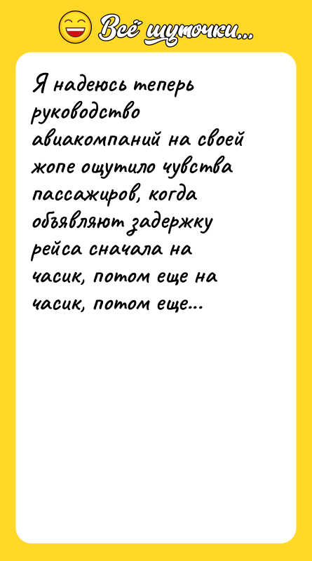 Я надеюсь теперь руководство авиакомпаний на своей жопе ощутило чувства