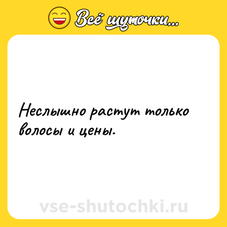 Шутка: Неслышно растут только волосы и цены.