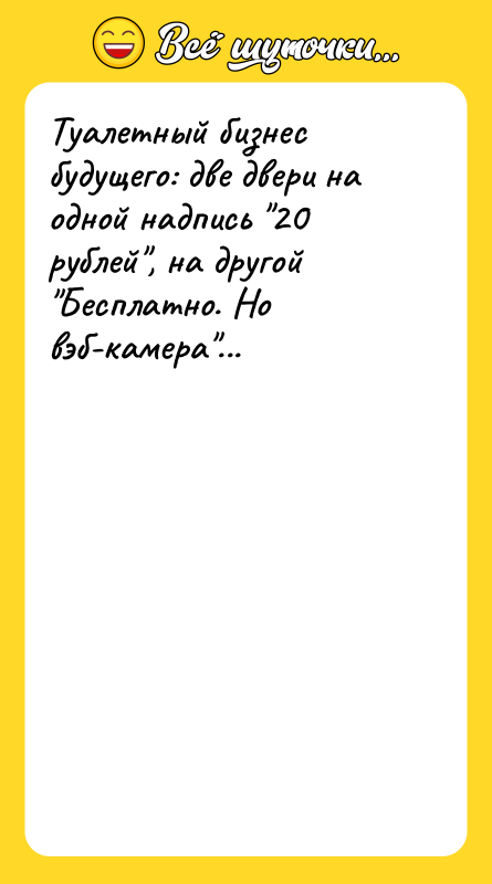 Туалетный бизнес будущего: две двери на одной надпись "20 рублей",