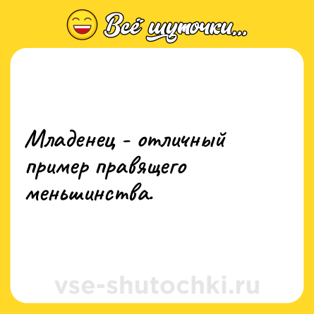 Шутка: Младенец - отличный пример правящего меньшинства.