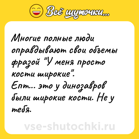 Шутка: Многие полные люди оправдывают свои объемы фразой 