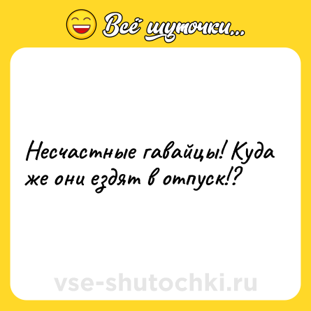 Шутка: Несчастные гавайцы! Куда же они ездят в отпуск!?