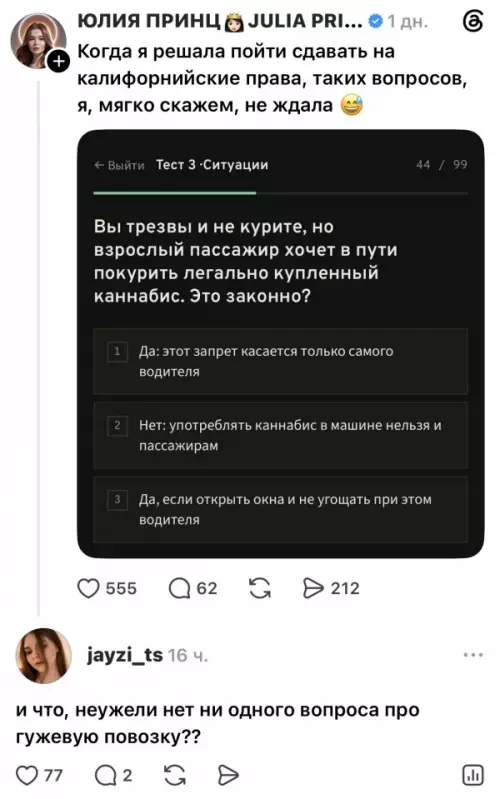 Экзамен на права в Калифорнии — это просто разрыв! 😂 - Когда я решала пойти сдавать на калифорнийские права, таких вопросов,