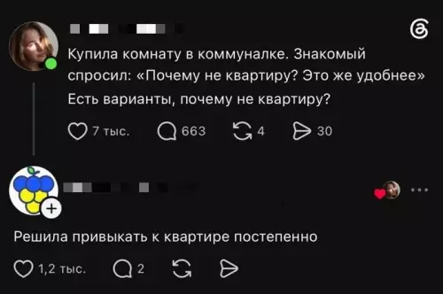 План по захвату квартиры начинается с малого! 😂 - Купила комнату в коммуналке. Знакомый спросил: Почему не квартиру? Это