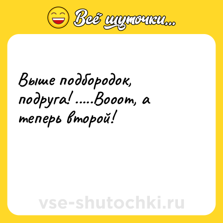 Шутка: Выше подбородок, подруга! .....Вооот, а теперь второй!
